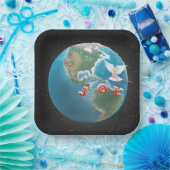 Assiettes En Carton JOIE DE Noël avec White Dove sur le monde (Fête)