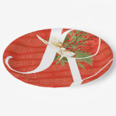 Assiettes En Carton Joie Typographie Citation Rouge et Vert Noël (Angle)