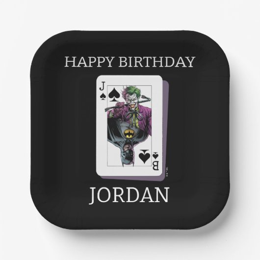Assiettes En Carton Joker and Batman Spade Playing Card Illustration (Recto)