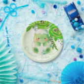 Assiettes En Carton Joli Alligator Vert Baby shower de fleurs d'or (Fête)