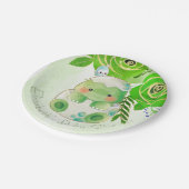 Assiettes En Carton Joli Alligator Vert Baby shower de fleurs d'or (Angle)