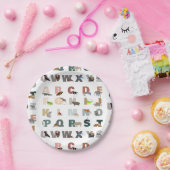 Assiettes En Carton Joli Alphabet ABC Animaux (Fête)