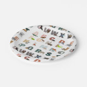 Assiettes En Carton Joli Alphabet ABC Animaux (Angle)