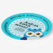 Assiettes En Carton Joli Anniversaire Boy Blue Owl (Angle)