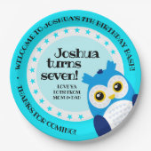 Assiettes En Carton Joli Anniversaire Boy Blue Owl (Devant)