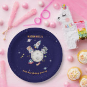 Assiettes En Carton Joli anniversaire des animaux de la forêt de l'esp (Fête)