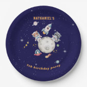 Assiettes En Carton Joli anniversaire des animaux de la forêt de l'esp (Devant)