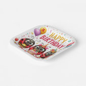Assiettes En Carton Joli Anniversaire Ladybug Rouge Et Insecte Noire (Angulaire)
