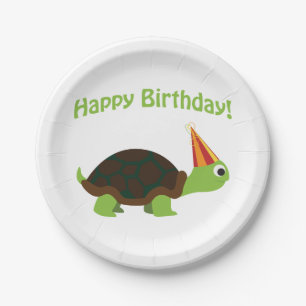 Assiettes En Carton Joli anniversaire ! Tortue