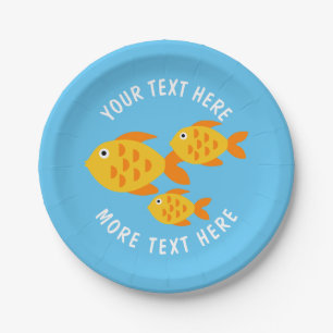 Assiettes En Carton Joli aquarium au poisson d'or à la fête d'annive