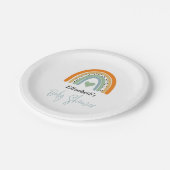 Assiettes En Carton Joli arc-en-ciel avec Baby shower Heart Boy (Angle)