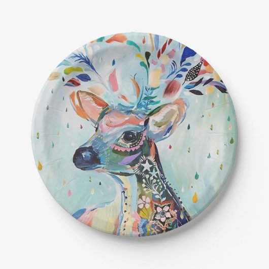 Assiettes En Carton Joli Art Moderne Deer Antlers (Devant)
