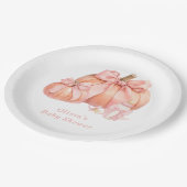 Assiettes En Carton Joli Baby shower Citrouille rose Bow (Angle)
