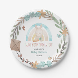 Assiettes En Carton Joli Baby shower de lapin en aquarelle