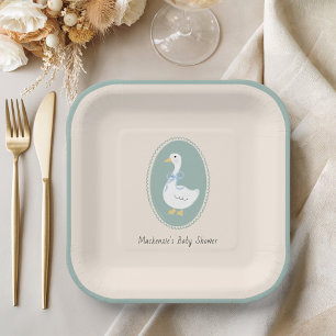 Assiettes En Carton Joli Baby shower d'oie Vintage