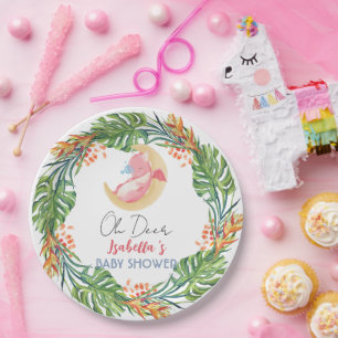 Assiettes En Carton Joli baby shower fleur sauvage de dinosaure dragon