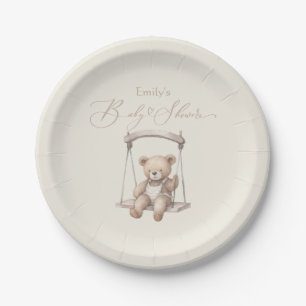 Assiettes En Carton Joli Baby shower Ours En Teddy Vintage