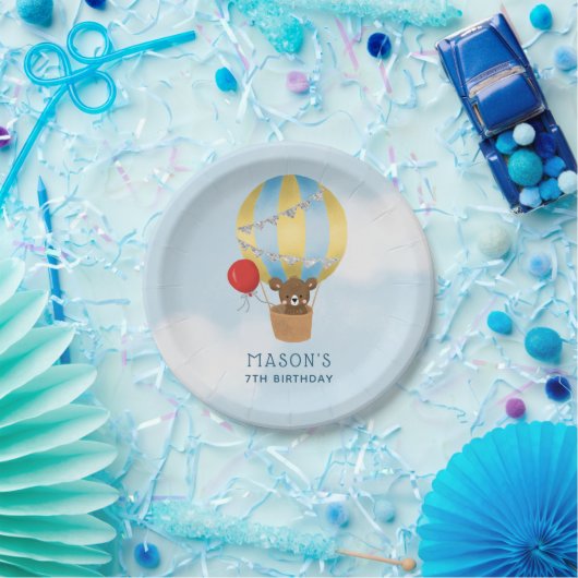 Assiettes En Carton Joli ballon à air chaud Boy fête d'anniversaire (Fête)