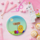 Assiettes En Carton Joli bébé de Pâques poussin (Fête)