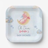 Assiettes En Carton Joli bébé dragon dinosaure Balloon baby shower (Recto)