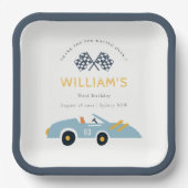 Assiettes En Carton Joli Blue Race Car Enfants N'Importe Quel Âge Anni (Recto)