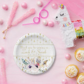 Assiettes En Carton Joli Boho Bouquet Mariage (Fête)