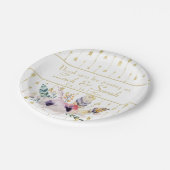 Assiettes En Carton Joli Boho Bouquet Mariage (Angle)