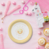 Assiettes En Carton Joli Boho Jaune Souriant Baby shower soleil (Fête)