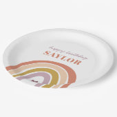 Assiettes En Carton Joli Boho Rainbow Peach Blush Anniversaire (Angle)