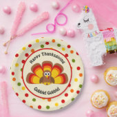 Assiettes En Carton Joli Bon thanksgiving Turquie avec Pap Pois (Fête)