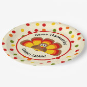 Assiettes En Carton Joli Bon thanksgiving Turquie avec Pap Pois (Angle)