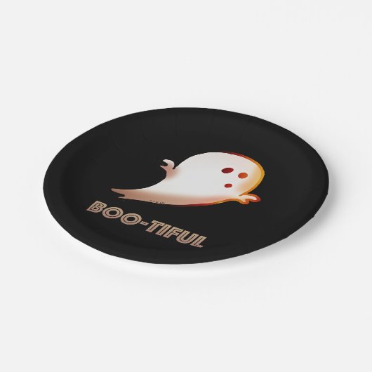 Assiettes En Carton Joli Boo-tiful Halloween Ghost Art (Angle)