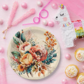 Assiettes En Carton Joli bouquet de chute de boho (Fête)