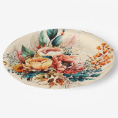 Assiettes En Carton Joli bouquet de chute de boho (Angle)