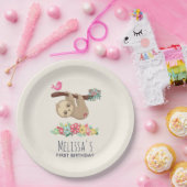 Assiettes En Carton Joli Brown Sloth penché à l'envers à l'anniversair (Fête)