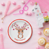 Assiettes En Carton Joli Cerf de Noël (Fête)