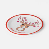 Assiettes En Carton Joli Cerf de Noël (Angle)