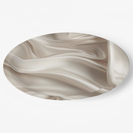 Assiettes En Carton Joli Champagne Gold Romantique Faux Satin Mariage (Angle)