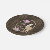 Assiettes En Carton Joli Cheval et Fleurs sur Barnwood Anniversaire (Angle)