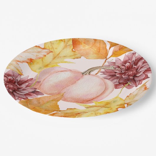 Assiettes En Carton Joli Citrouille Automne (Angle)