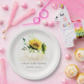 Assiettes En Carton Joli Citrouille de tournesol rustique Baby shower (Fête)