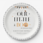 Assiettes En Carton Joli Citrouille Halloween Baby shower Little Boo (Devant)