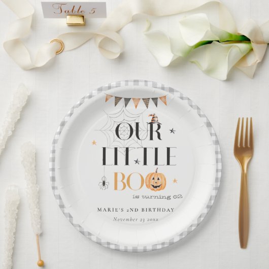 Assiettes En Carton Joli Citrouille Halloween Little Boo Anniversaire (Mariage)