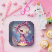 Assiettes En Carton Joli Dargon d'anniversaire (Fête)