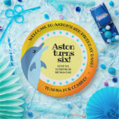 Assiettes En Carton Joli dauphin d'anniversaire au soleil (Fête)