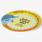 Assiettes En Carton Joli dauphin d'anniversaire au soleil (Angle)