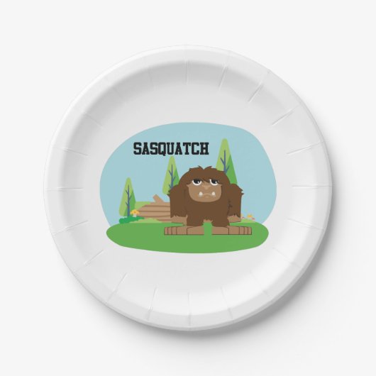 Assiettes En Carton Joli dessin animé Sasquatch (Devant)