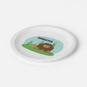 Assiettes En Carton Joli dessin animé Sasquatch (Angle)