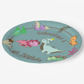 Assiettes En Carton Joli Dinosaures fête d'anniversaire (Angle)