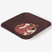 Assiettes En Carton Joli écureuil en caricature avec une cacahuète (Angulaire)